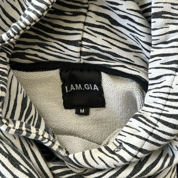 I.AM.GIA Black and White Zebra Print Joggers - Picture 4 of 6